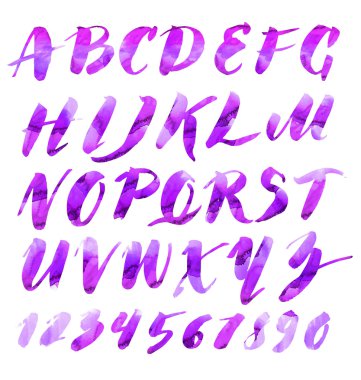 Vektör el yapımı Roma alfabesi