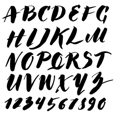 Vektör el yapımı Roma alfabesi 