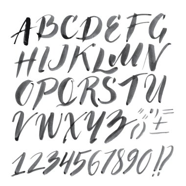 Vektör el yapımı Roma alfabesi 