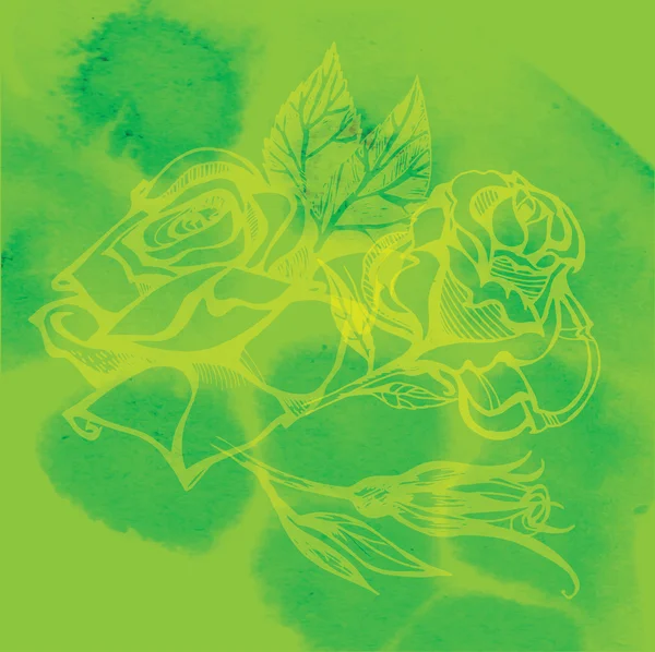 Vetor swatercolor fundo floral —  Vetores de Stock