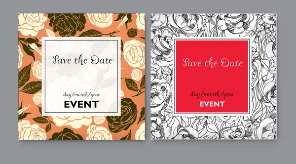 Vector floral Save the Date — Stock Vector