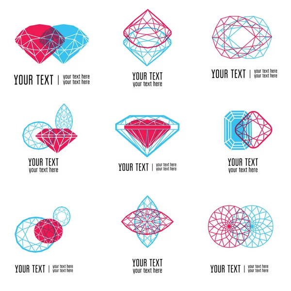 Vector set van moderne diamant logo 's — Stockvector