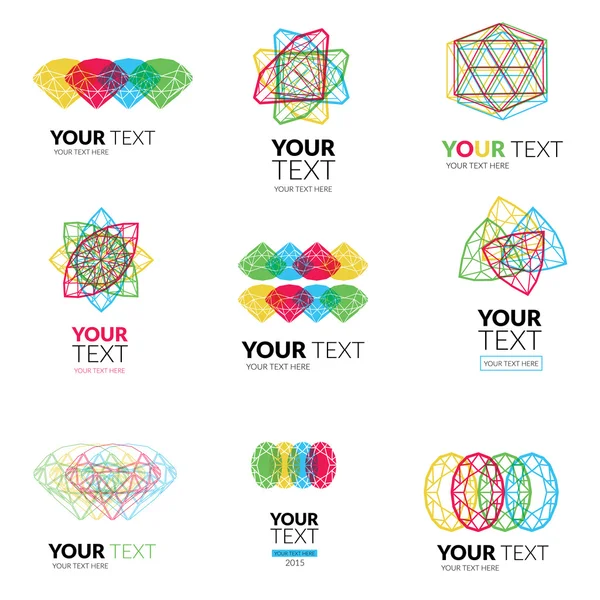 Ensemble vectoriel de logos logos losanges modernes — Image vectorielle