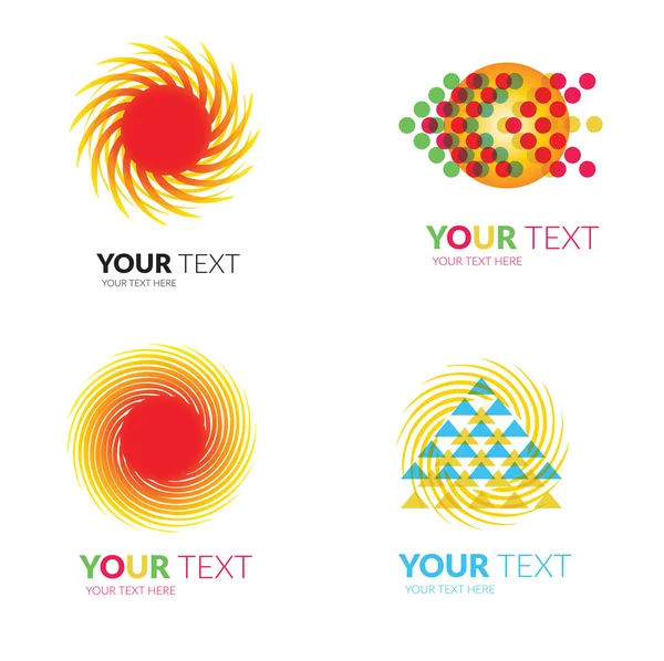 Le soleil forme des logos — Image vectorielle