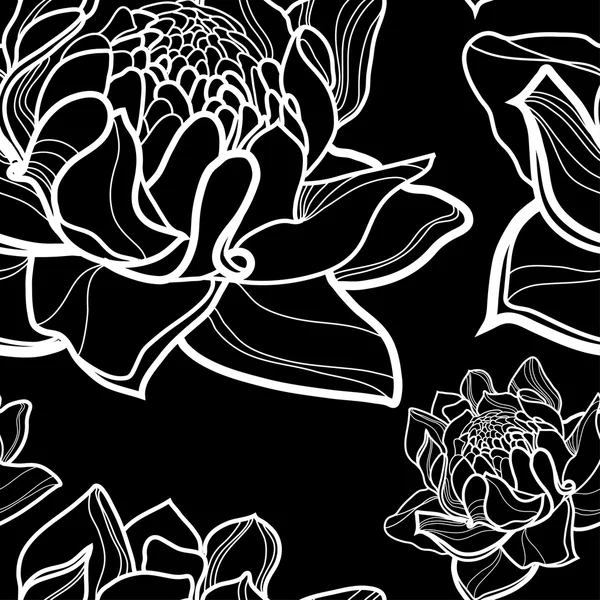 Motif floral vectoriel sans couture — Image vectorielle