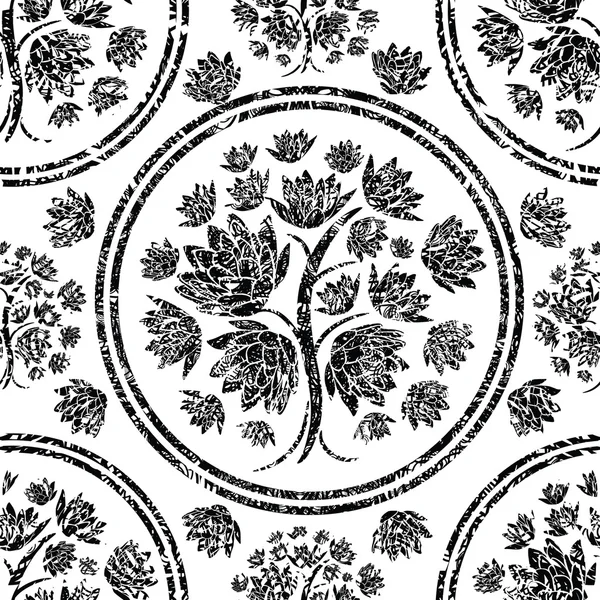 Бесшовный цветочный гранж — стоковый вектор