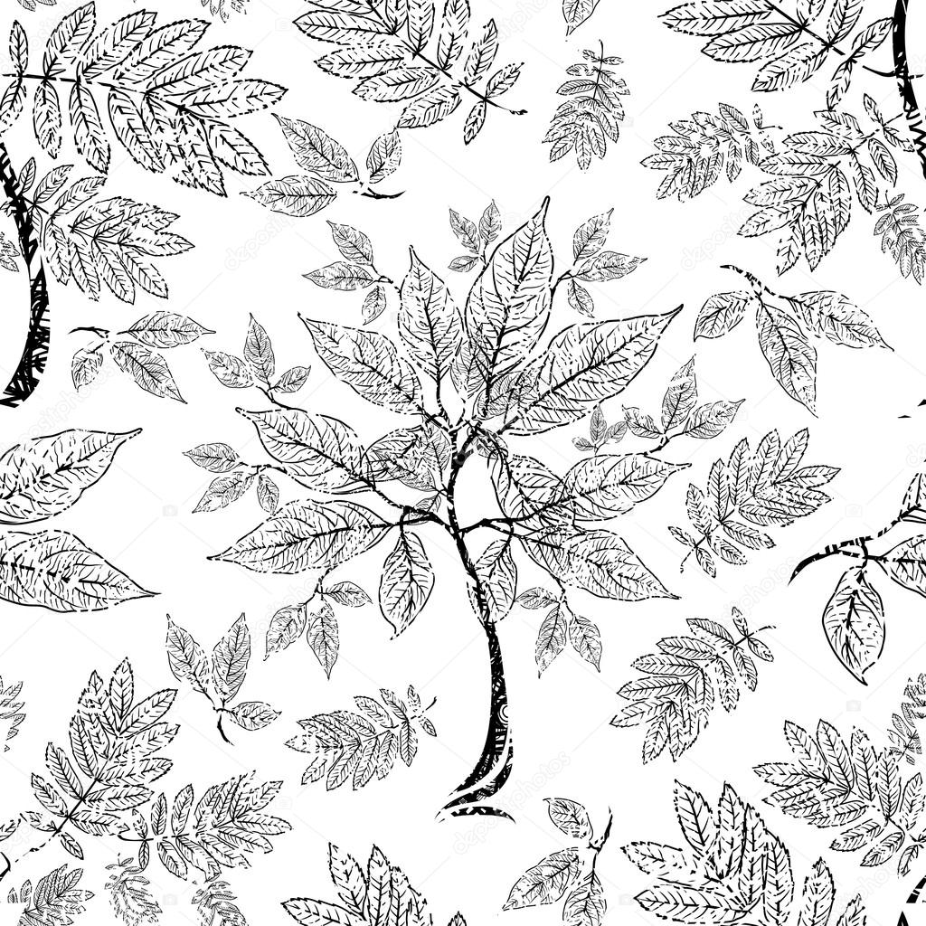 Vector seamless floral grunge pattern