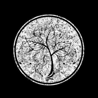 Vektör grunge doğal logosu