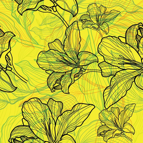 Motif avec des fleurs colorées — Image vectorielle