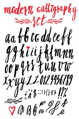 Vektör el yapımı Roma alfabesi