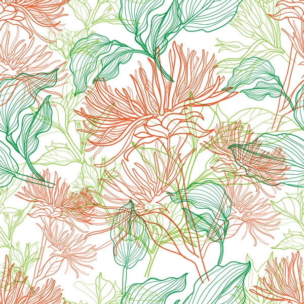 色とりどりの花のパターン — ストックベクタ