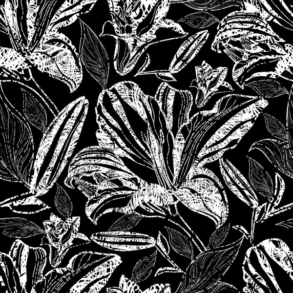 Vector patrón floral sin costura — Vector de stock