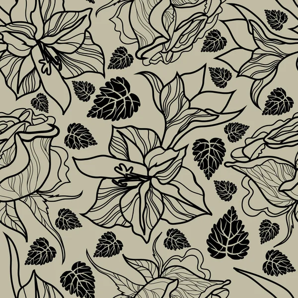 Vecteur motif floral sans couture — Image vectorielle