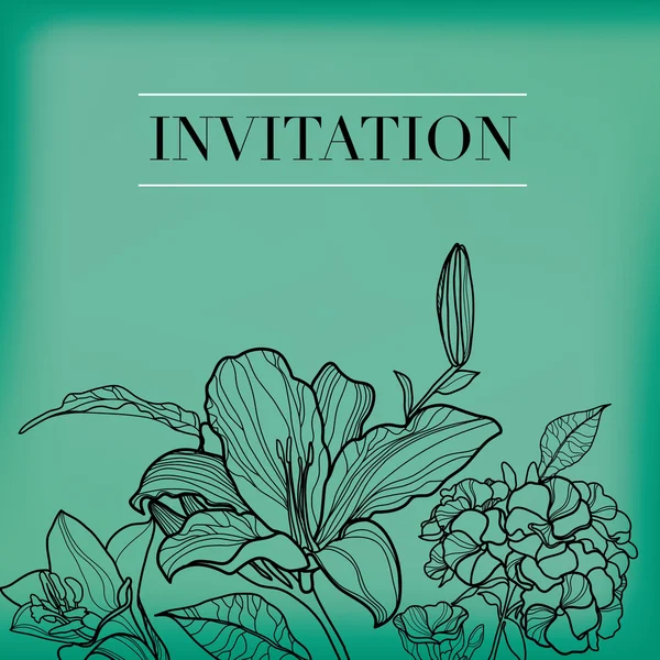 Διάνυσμα floral πρόσκληση — Διανυσματικό Αρχείο