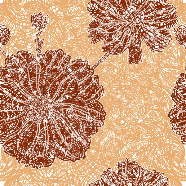 Vector patrón floral sin costura — Vector de stock