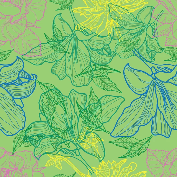 Vecteur motif floral sans couture — Image vectorielle