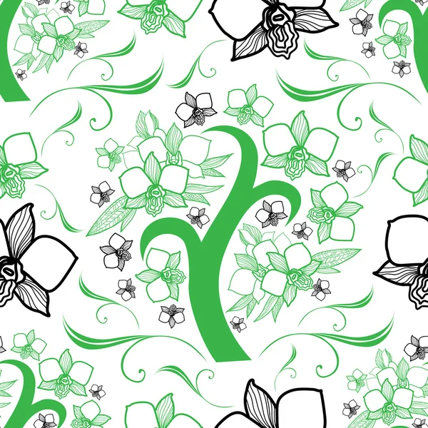 Vector patrón floral sin costura — Vector de stock