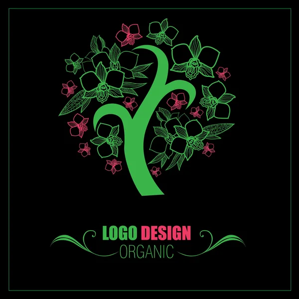 Logotipos naturales orgánicos — Vector de stock