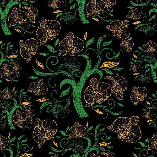 Vector patrón floral sin costura — Vector de stock