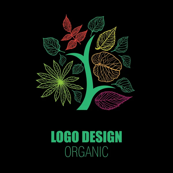 Logotipos naturales orgánicos — Vector de stock