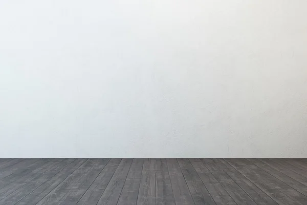 Empty room with white wall and wooden floor — Stock Photo, Image