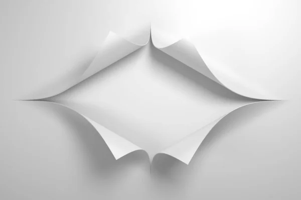丸めた角のある紙3Dレンダリングで — ストック写真