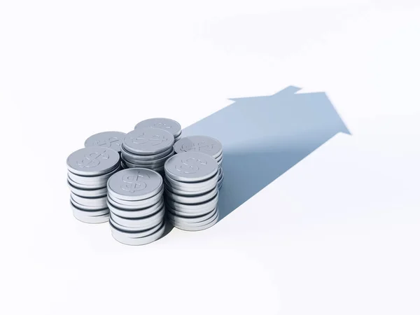 Pila Creciente Monedas Para Concepto Financiero Bancario Rendering Imagen De Stock