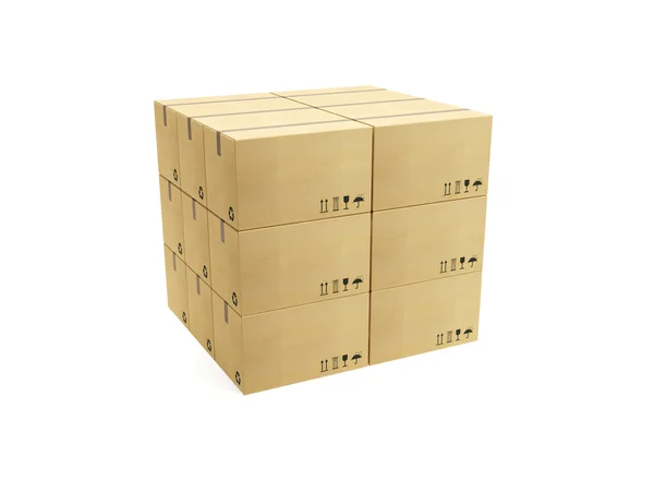 Кучка картонных коробок — стоковое фото