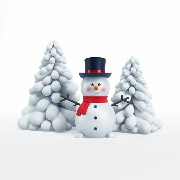 Glücklicher Schneemann — Stockfoto