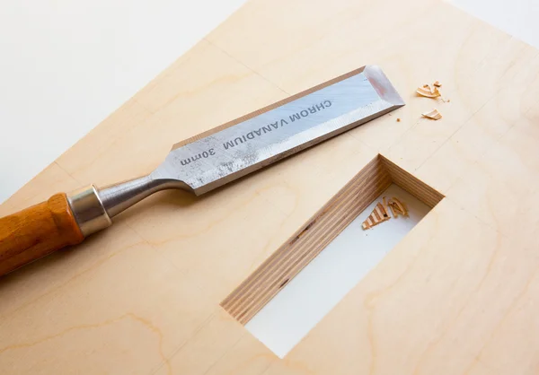 Making a component of wood furniture — Stock Photo, Image