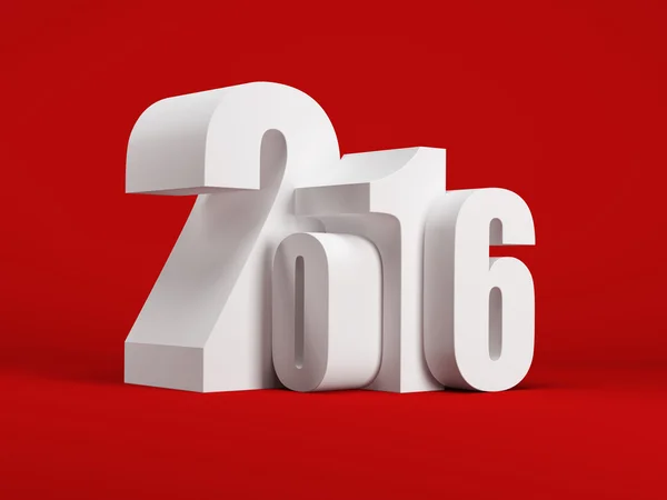 Nuovo anno 2016, rendering 3d — Foto Stock