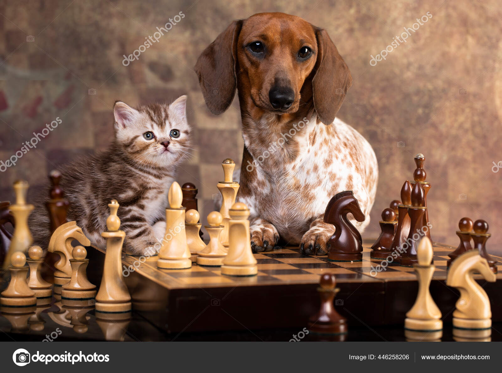 Dog Playing Chess