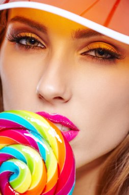 lolipop yemek güzel kadın