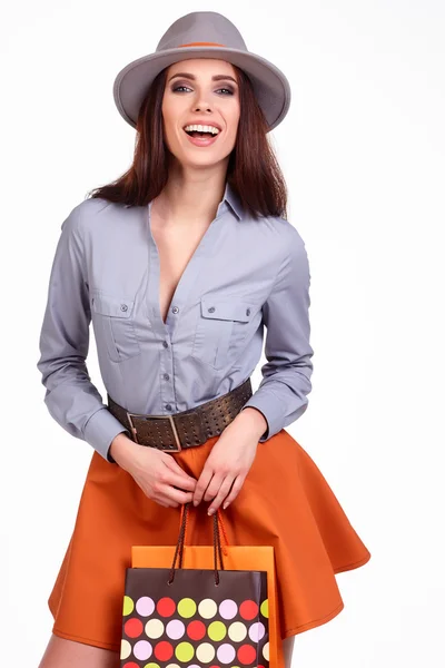 Mujer con bolsas de compras — Foto de Stock