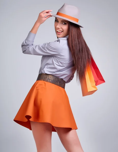 Woman with shopping bags — Stock Photo, Image