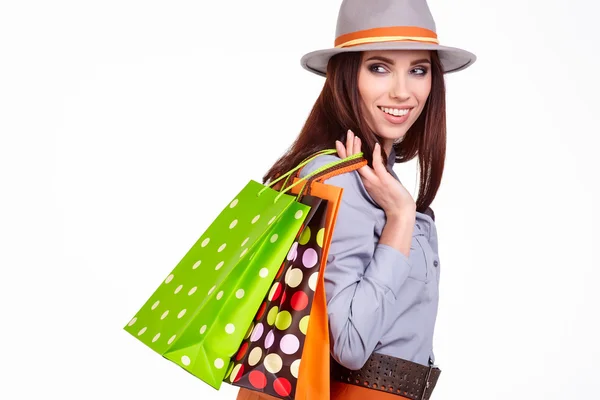 Kobieta z torbami na zakupy — Zdjęcie stockowe