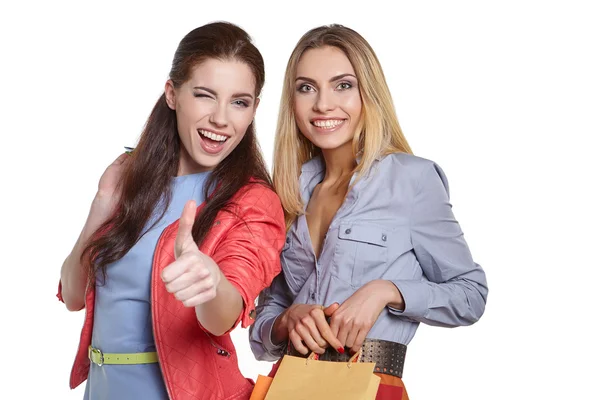 Meninas com sacos de compras — Fotografia de Stock