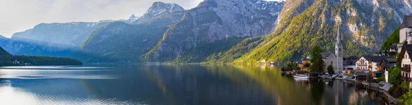 Scenic panoramic view of Hallstatt mountain