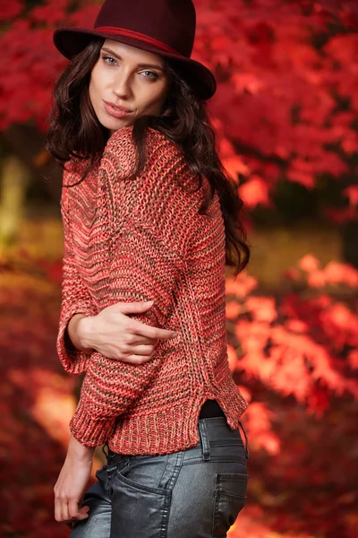 Hermosa mujer en otoño —  Fotos de Stock