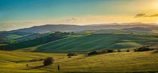 Colinas verdes em Toscana — Fotografia de Stock