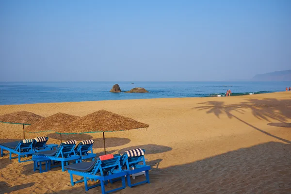 Empty beach chairs — Stock Photo, Image