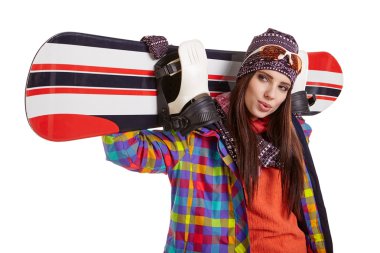 snowboard ile duran kadın  
