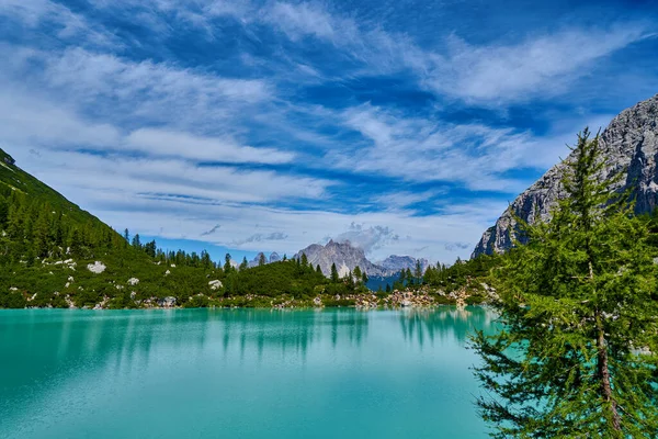 Lago Bleu Las Dolomitas Italia Lago Carezza Lago Carezza — Foto de Stock