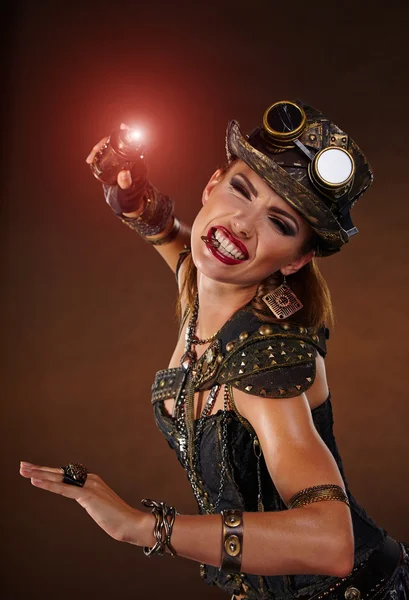 Steampunk woman. Fantasy fashion — Stock Photo, Image