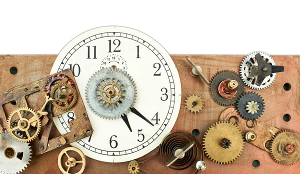 Mecanismo de reloj aislado Steampunk — Foto de Stock