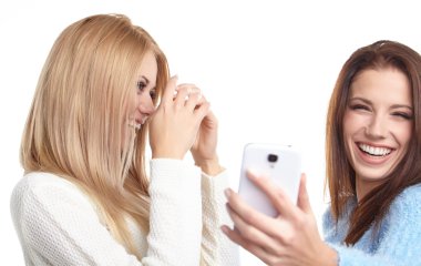 Kızlar selfies stüdyoda yapma