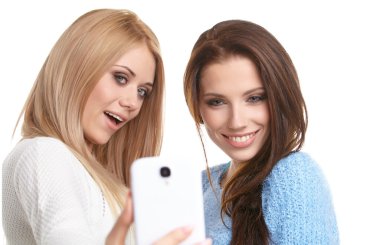 Kızlar selfies stüdyoda yapma