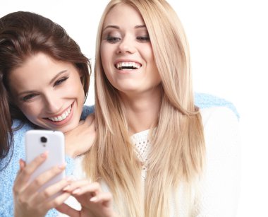 Kızlar selfies stüdyoda yapma