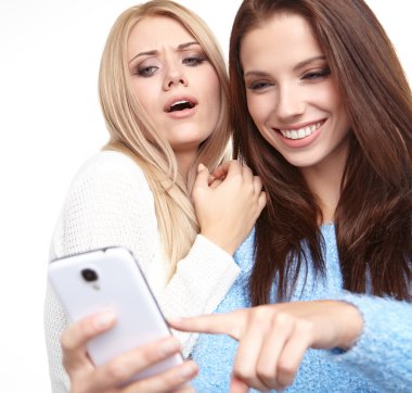 Kızlar selfies stüdyoda yapma