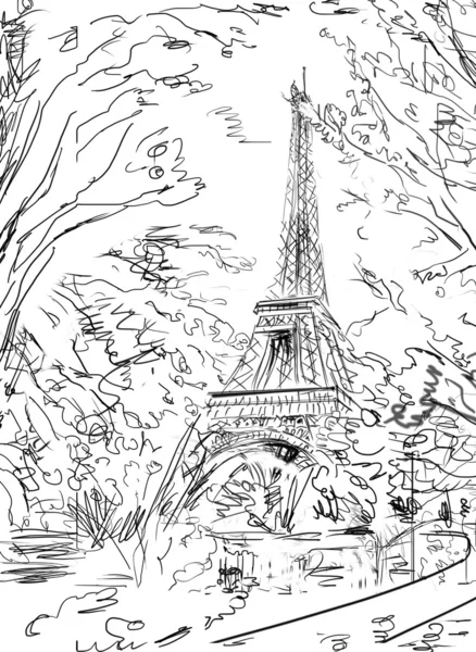 Улица осенью Париж — стоковое фото